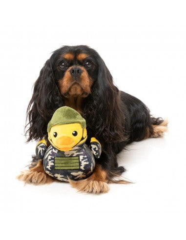 Plüsch-Hundespielzeug FuzzYard Commanduck Ente mit Quietscher