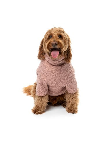 FuzzYard Life Bouclé-Hundepullover, Soft Blush