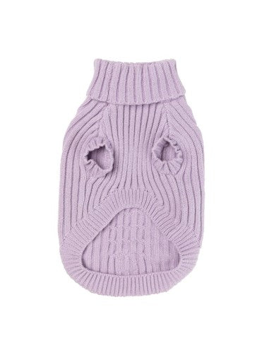 FuzzYard Life Hundepullover mit Zopfmuster, Lila