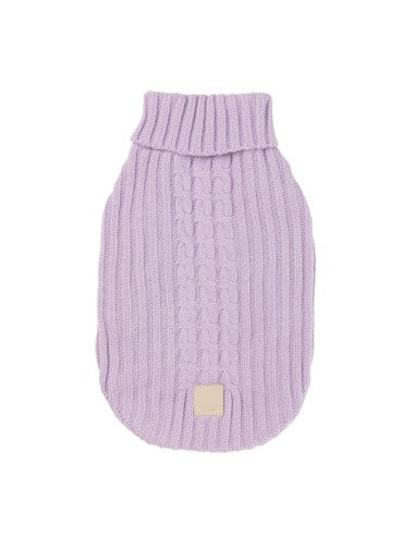 FuzzYard Life Hundepullover mit Zopfmuster, Lila