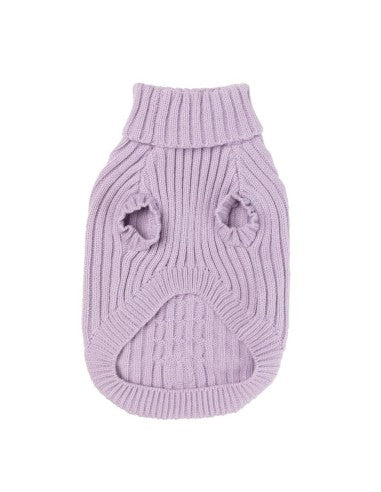 FuzzYard Life Hundepullover mit Zopfmuster, Lila