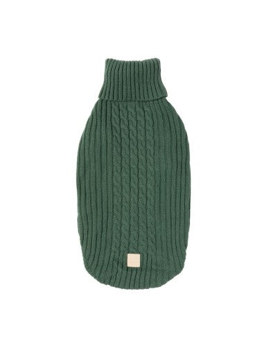 FuzzYard Life Myrtle Green Strickpullover für Hunde (Größe 3)