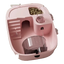 Kompakter Hamsterkäfig in Rosa mit Versteck, Futterbereich, Trinkflasche, Treppe und Laufrad