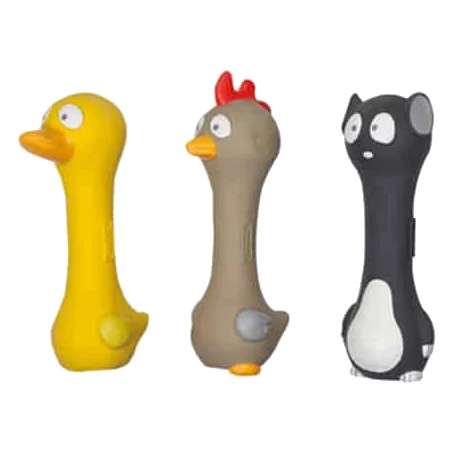 Latex-Hanteln in Tierform für Hunde, 19 cm