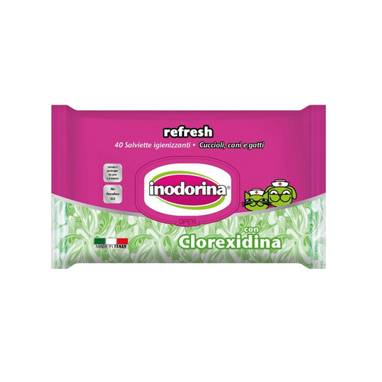 Inodorina Refresh Tücher mit Chlorhexidin für Hunde und Katzen