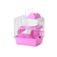 Jaula de dos pisos con rueda y tobogán para hámster enano, 23 x 17 x 30 cm, rosa - ZONLIDOOG
