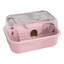 Beißfester Hamsterkäfig in Rosa mit transparentem Klappdeckel