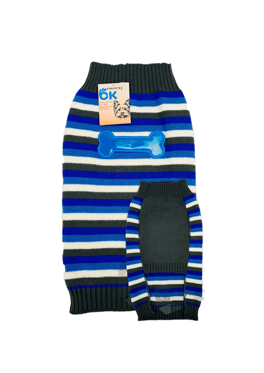 Strickpullover für Hunde mit Knochenstreifen