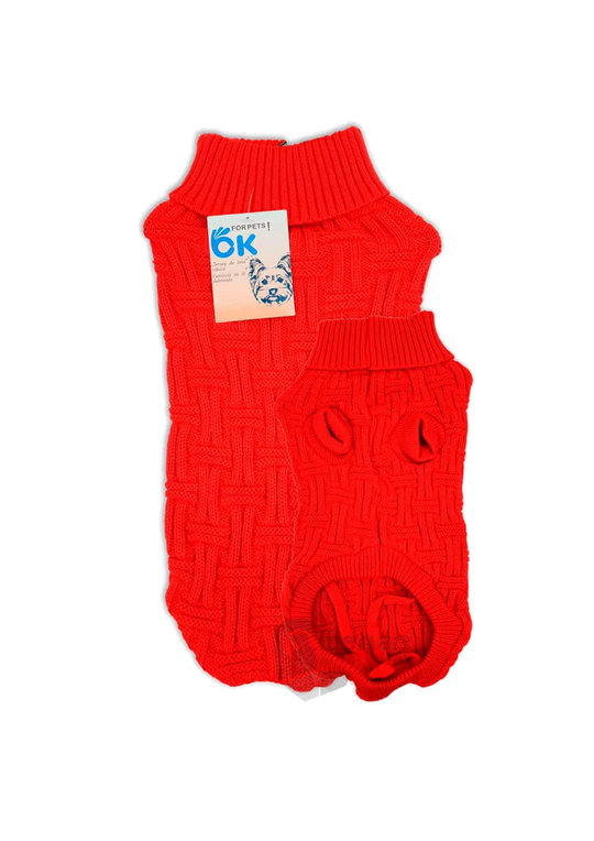 Roter Strickpullover für Hunde