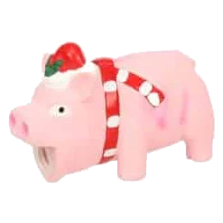 Weihnachts-Schweinchen aus Latex mit Quietscher, Hundespielzeug