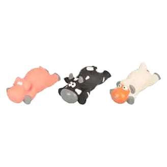 Latex-Hundespielzeug Schaf, Schwein und Kuh, 20 cm