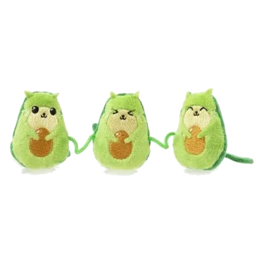 Katzenspielzeug mit Katzenminze FuzzYard Avocatos, 3er-Set an der Schnur
