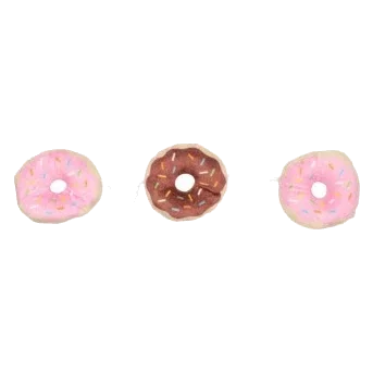 Katzenspielzeug mit Katzenminze FuzzYard Donuts, 3er-Set an der Schnur