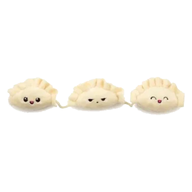 Katzenspielzeug mit Katzenminze FuzzYard Dumplings, 3er-Set an der Schnur