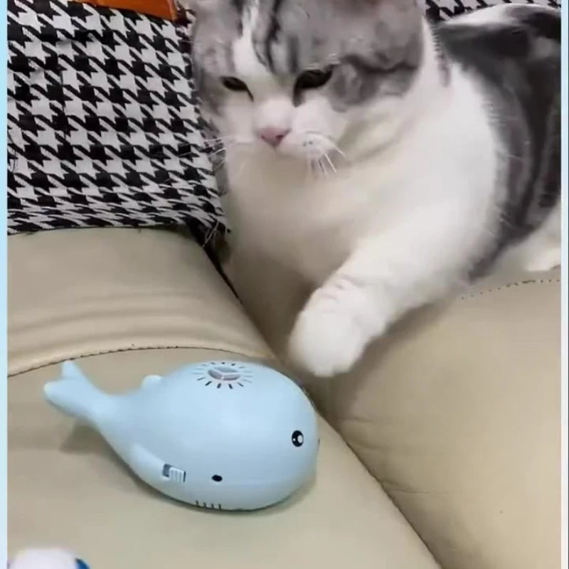 Juguete de pelota flotante con aire para gatos, alimentación USB, vista de detalle 2