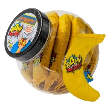 Katzenspielzeug mit Katzenminze BAM! Banane, 20er-Pack
