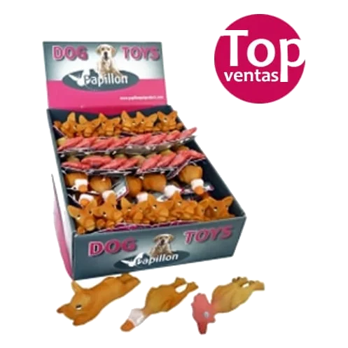 Latex-Hundespielzeug Huhn, Ente und Schwein, 13 cm