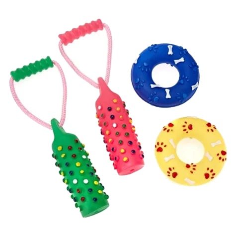 Hundespielzeug Classic Tug & Ring aus Vinyl, sortiert