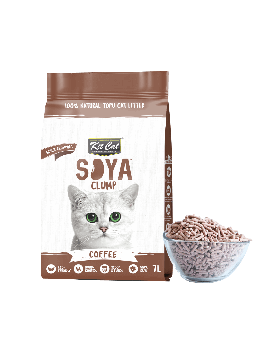 Kit Cat Eco Katzenstreu Kaffee, 7 L (2,5 kg)