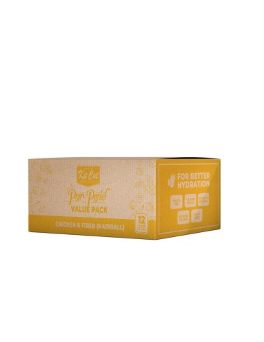 Katzensnack Kit Cat PurrPuree Huhn und Ballaststoffe 40 x 15 g