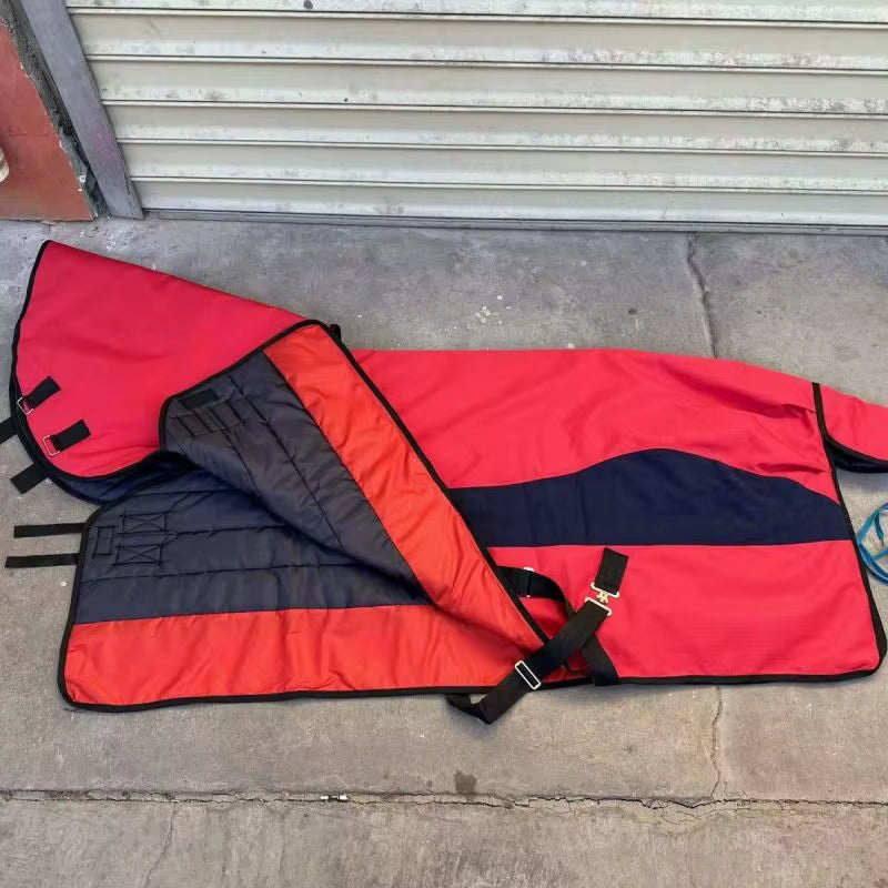 Wasserdichte Winter-Pferdedecke mit Kapuze – Ansicht 5