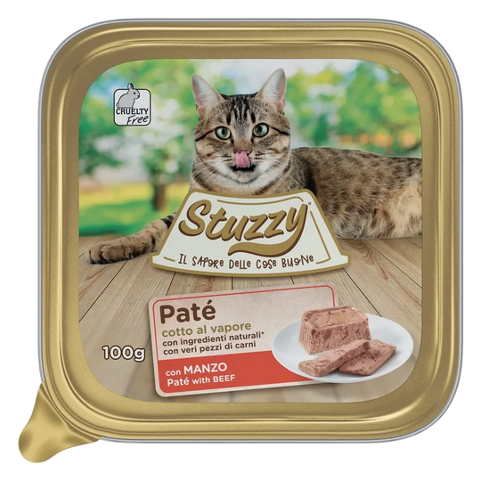 Mister Stuzzy Cat Nassfutter Katze Rind, Schale 100 g