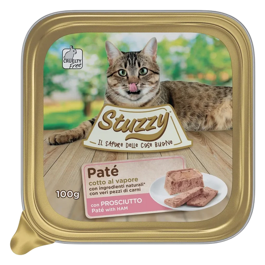 Mister Stuzzy Cat Nassfutter Katze Schinken, Schale 100 g