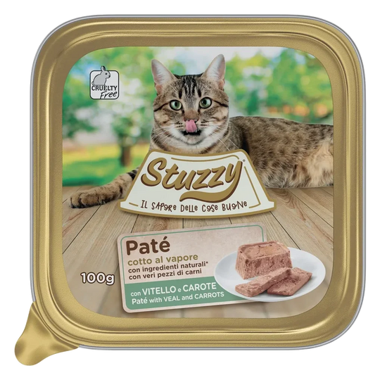 Mister Stuzzy Cat Nassfutter Katze Kalb mit Karotten, Schale 100 g