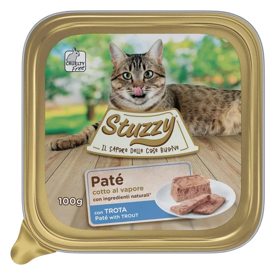 Mister Stuzzy Cat Nassfutter Katze Forelle, Schale 100 g