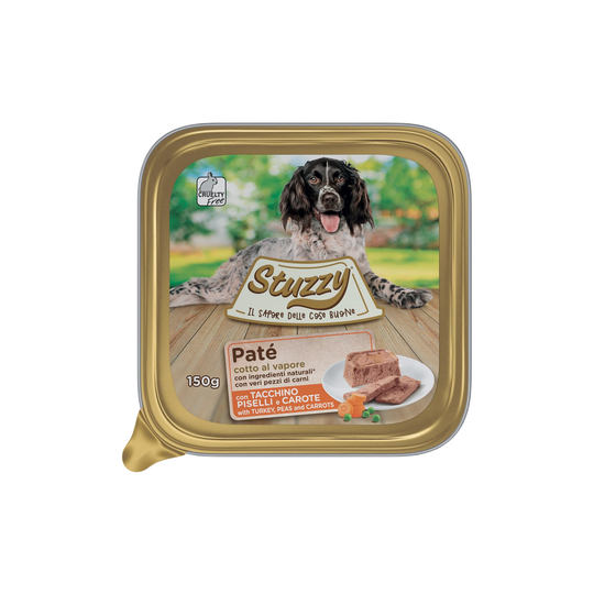Mister Stuzzy Dog Nassfutter Hund Pute mit Erbsen und Karotten, Aluschale