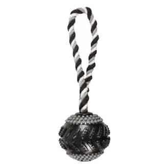 Flamingo Gladiator extra robuster Gummiball mit Seil, 18 cm