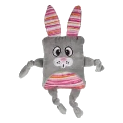Kuscheltier Hund Hase grau mit Quietscher, 24,5 cm