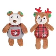 Flamingo Weihnachts-Plüsch Teddybären mit Quietscher für Hunde