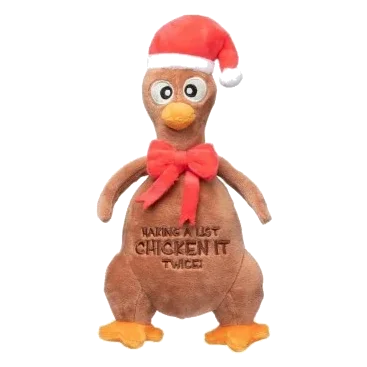 FuzzYard Chicken It Twice Chook Weihnachts-Plüschspielzeug für Hunde