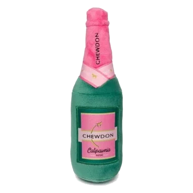 Plüsch-Hundespielzeug FuzzYard Chewdon Rosé als Weinflasche