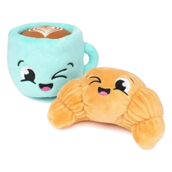 Plüschspielzeug für Hunde FuzzYard Croissant und Cappuccino, 2er-Set
