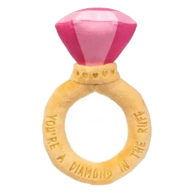 FuzzYard Love Diamond In The Ruff Ring Plüschspielzeug für Hunde, Diamantring