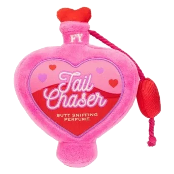 FuzzYard Love Tail Chaser Perfume Plüschspielzeug für Hunde, Parfümflakon