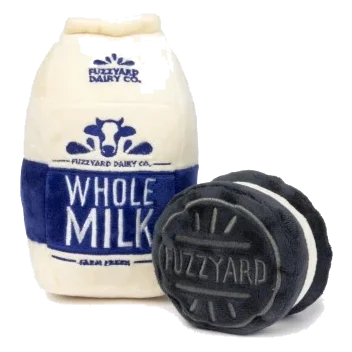 Kuscheltier für Hunde FuzzYard Milk & Cookie mit Quietscher, 2er-Set