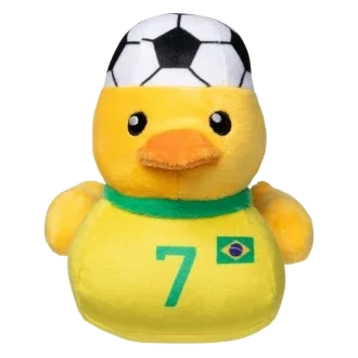 Plüschspielzeug für Hunde FuzzYard Fußball-Ente Brasilien Nr. 7 mit Quietscher
