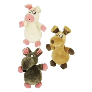 Plüschtiere mit Quietscher Maus, Hund und Schwein, 18 cm