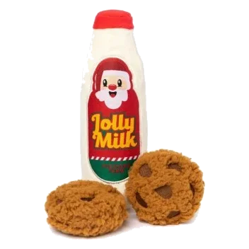 Weihnachts-Hundespielzeug FuzzYard Jolly Milk & Cookies, 3er-Set