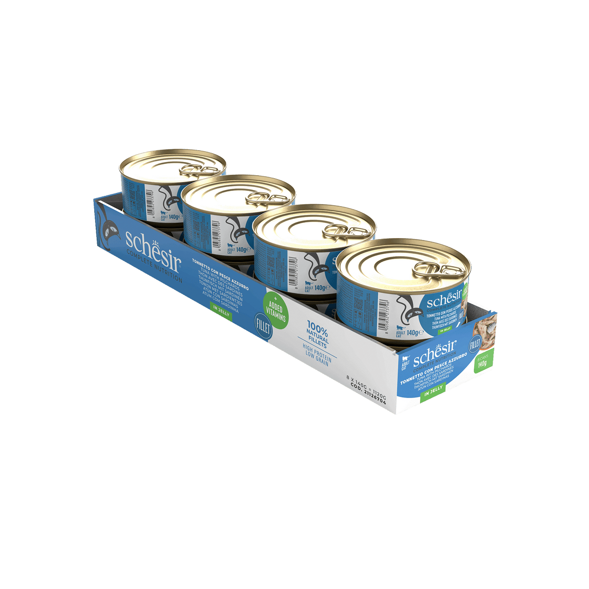 Schesir Nassfutter Katze Thunfisch mit Sardinen, Dose 140 g – Bild 2