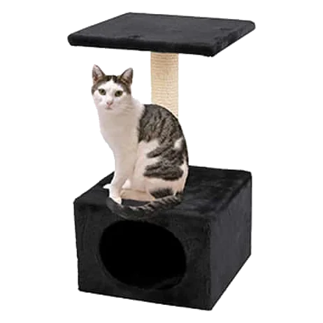 Kratzsäule in Schwarz für Katzen