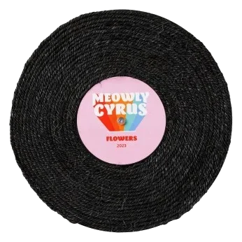 FuzzYard Record Cat Meowly Cyrus drehbarer Kratzer aus Sisal