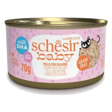 Schesir Baby Nassfutter Katze Hühnerfilets mit Lachs, 70 g
