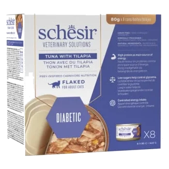 Schesir Diabetes Control Nassfutter Katze Thunfisch mit Tilapia, 80 g