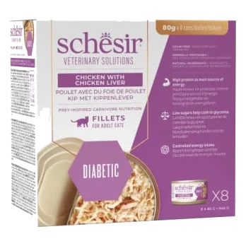 Schesir Diabetes Control Nassfutter Katze Filets Huhn mit Leber, 80 g