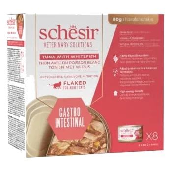 Schesir Gastrointestinal Nassfutter Katze zerkleinert Thunfisch mit Weißfisch