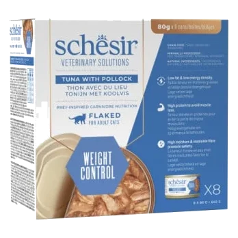 Schesir Weight Loss Nassfutter Katze Thunfisch mit Pollack, 80 g